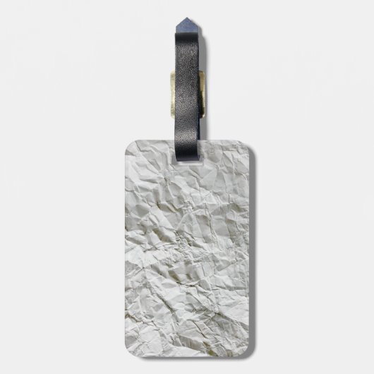 Grappig gerimpeld papier bagagelabel (Achterkant verticaal)