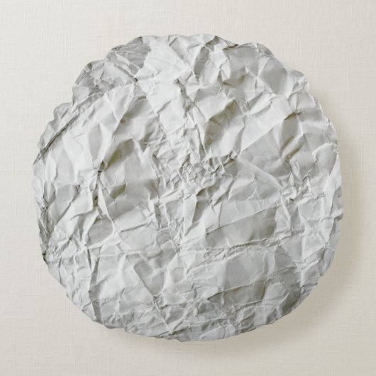 Grappig gerimpeld papier rond kussen (Voorkant)