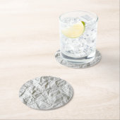 Grappig gerimpeld papier ronde kartonnen onderzetter (Insitu)