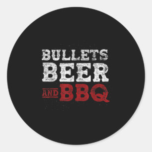 Grappig gerookt vlees bier liefhebber grillen stea ronde sticker