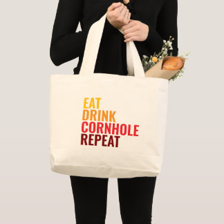 Grappig Geschenk Cornhole Fan Kleurverloop Grote Tote Bag