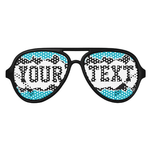 Grappig gescheurd gat aangepaste tekst partij tint aviator zonnebril (Voorkant)
