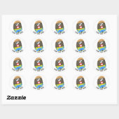 Grappig geschilderde rock jongens Schattige Ronde Sticker (Vel)