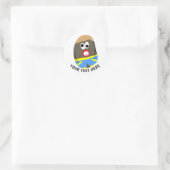 Grappig geschilderde rock jongens Schattige Ronde Sticker (Tas)