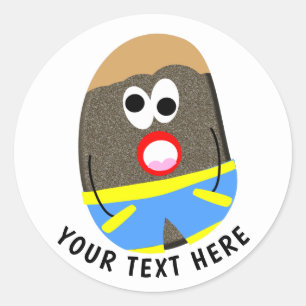 Grappig geschilderde rock jongens Schattige Ronde Sticker