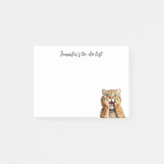 GRAPPIG GESCHOKT RODE TABBY KAT MET NAAM POST-IT® NOTES (Voorkant)