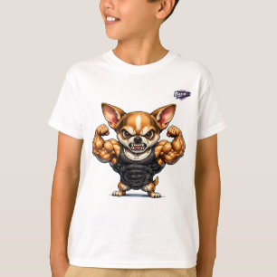 Grappig gespierd Chihuahua bodybuilder kids tankto T-shirt