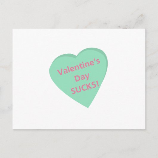 Grappig gesprek hart: Valentijnsdag zuigt! Feestdagenkaart (Voorkant)