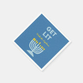 Grappig "Get Lit" Chic Gepersonaliseerde Menorah C Servet (Hoek)