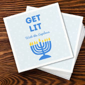 Grappig "Get Lit" Chic Gepersonaliseerde Menorah C Servet