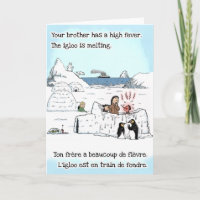 Grappig Get Well Kaart voor kinderen - Engels Fran