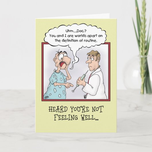 Grappig Get Well Kaarten: routine schot Kaart (Voorkant)