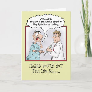 Grappig Get Well Kaarten: routine schot Kaart