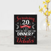 Grappig getrouwd koppels hem of haar 20ste bruilof kaart (Gele Bloem)