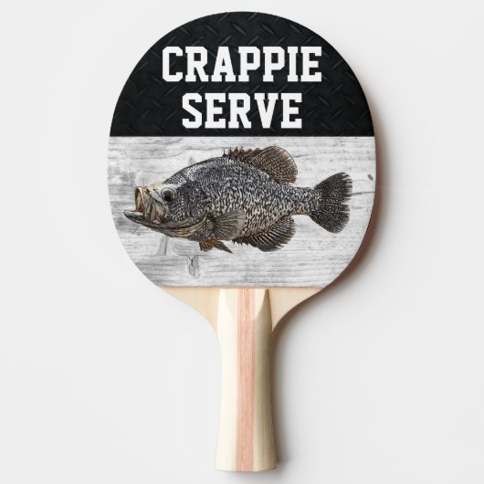 Grappig Gevist Crappie Serve Fish Smack Talk Tafeltennisbatje (Voorkant)