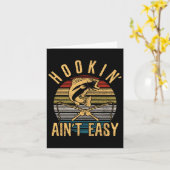 Grappig Gevist  Hookin' Aint Easy Fisherman Kaart (Gele Bloem)