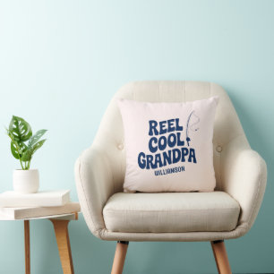 Grappig Gevist Reel Cool opa Vaders dag cadeau Kussen