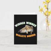 Grappig Gevist Winner Walleye Dinner Fish Fr Kaart (Gele Bloem)