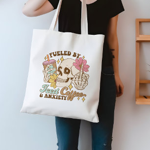 Grappig gevoed door ijskoffie en angst Canvas tas