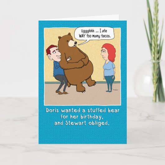 Grappig gevulde Beer Verjaardag Kaart (Voorkant)