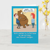 Grappig gevulde Beer Verjaardag Kaart (Gele Bloem)