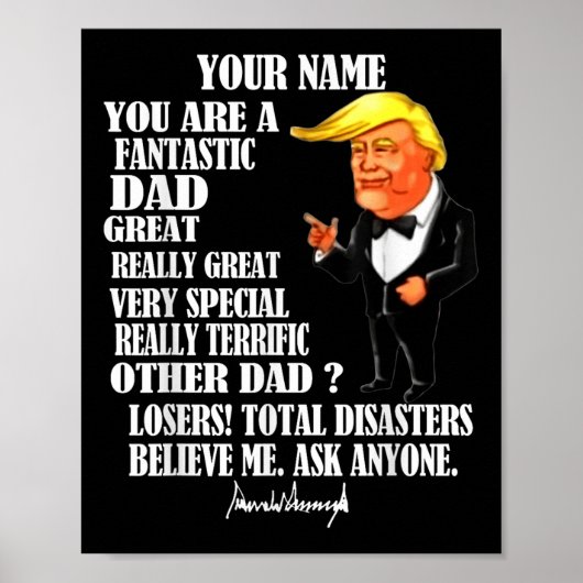 Grappig geweldig pap Donald Trump Fathers Day Gift Poster (Voorkant)