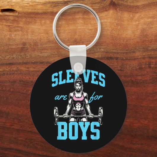 Grappig Gewichtheffen Bodybuilding Vrouw Sleeves J Sleutelhanger (Voorkant)