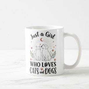 grappig Gewoon een meisje dat van katten en honden Koffiemok
