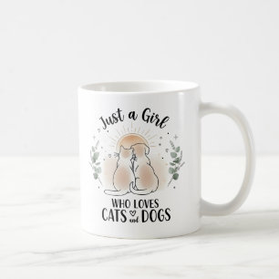 grappig Gewoon een meisje dat van katten en honden Koffiemok