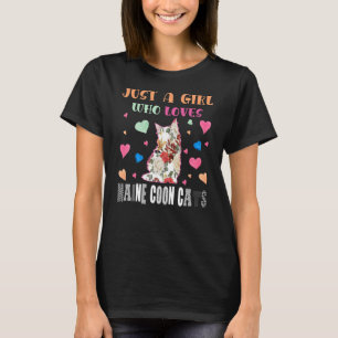 Grappig, gewoon een meisje dat van Maine Coon houd T-shirt