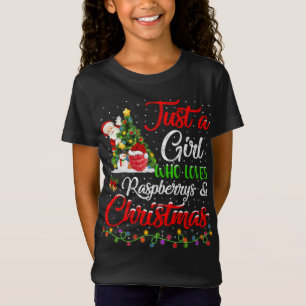 Grappig gewoon een meisje die van frambozen en Ker T-shirt
