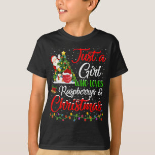 Grappig gewoon een meisje die van frambozen en Ker T-shirt