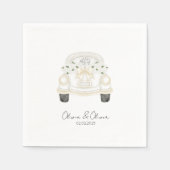 Grappig gewoon getrouwd auto custom bruiloft servet (Voorkant)