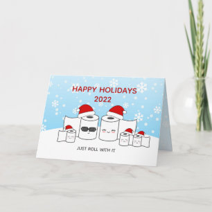 Grappig Gewoon Mee Rollen Toiletpapier Familie van Feestdagen Kaart