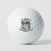 Grappig Gezegde genaamd zwart en wit Golfballen (Voorkant)