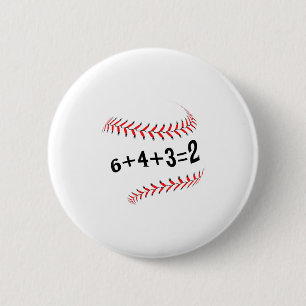 Grappig Gezegde Honkbal 6+4+3=2 Dubbelspel Softbal Ronde Button 5,7 Cm