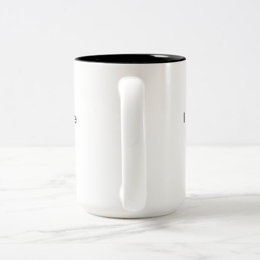 Grappig gezegde, "Ik mag er rustig uitzien" mok. Tweekleurige Koffiemok (Handvat)