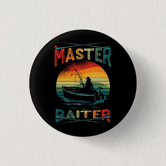 Grappig Gezegde Master Baiter  Sunset Gevist Ronde Button 3,2 Cm (Voorkant)