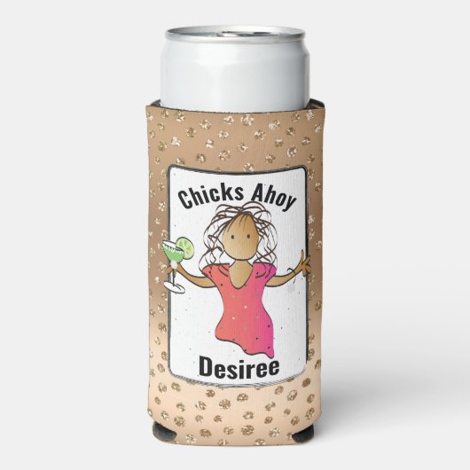 Grappig Gezegde Meisjes Trip Glitter Chicks Ahoy C (Seltzer Voorkant)