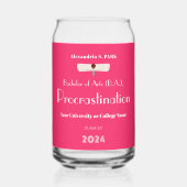 Grappig Gezegde Minimalistische Roze Afstudeerfees Blikvorm Glas (Voorkant)