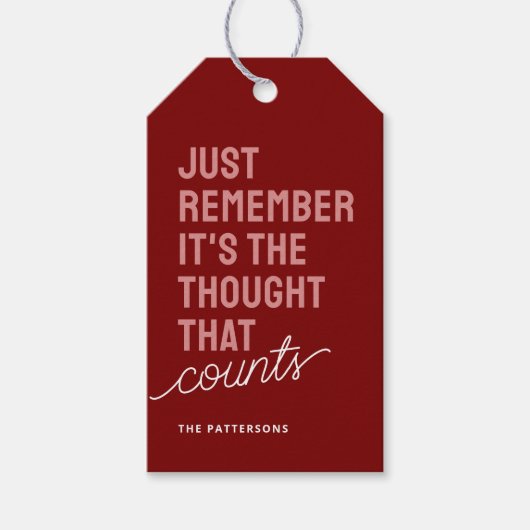 Grappig Gezegde rode kerst Cadeaulabel (Voorkant)