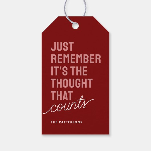 Grappig Gezegde rode kerst Cadeaulabel (Achterkant)