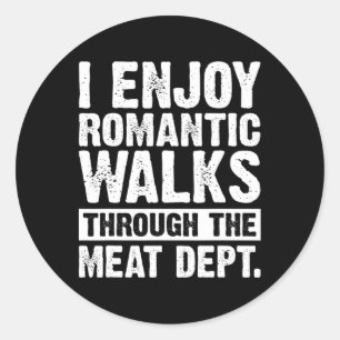 Grappig Gezegde Vlees Bacon Beef Grillen BBQ Lover Ronde Sticker