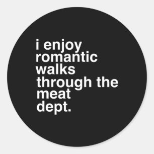 Grappig Gezegde Vlees Bacon Beef Grillen BBQ Lover Ronde Sticker