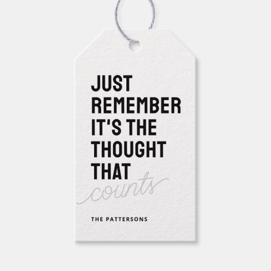 Grappig Gezegde Zwart Wit Kerst Cadeaulabel (Voorkant)