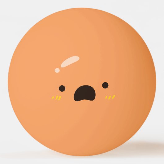 Grappig gezicht. Emoji Emoticon. bezorgd Pingpongballen (Achterkant)