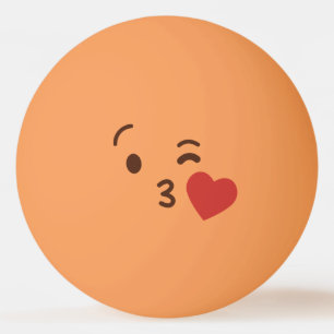Grappig gezicht. Emoji. Emoticon. Hou van je! Pingpongballen