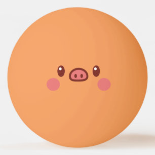 Grappig gezicht. Emoji. Emoticon. Mr Porky. Pingpongballen