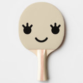 Grappig gezicht. Emoji. Emoticon. Tafeltennisbatje (Voorkant)
