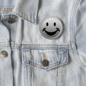 Grappig gezicht en je rug. en ideeën ronde button 5,7 cm (In situ)